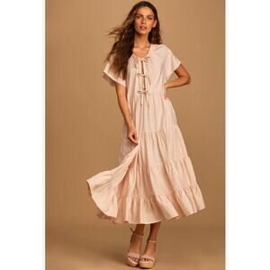 Lulu's BLUSH Midi Dress